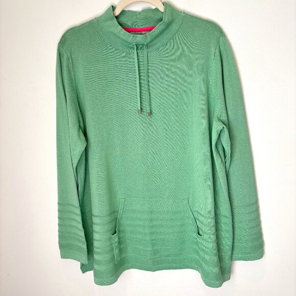 Isaac Mizrahi Pullover Mock Neck Sweater Tunic Kangaroo Pocket Size XL *D20 - Picture 1 of 16